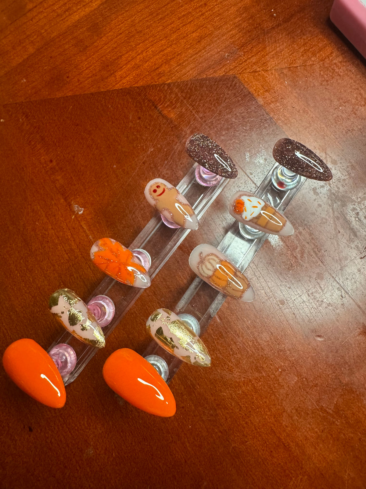 Fall Theme Builder Gel Press On Nails