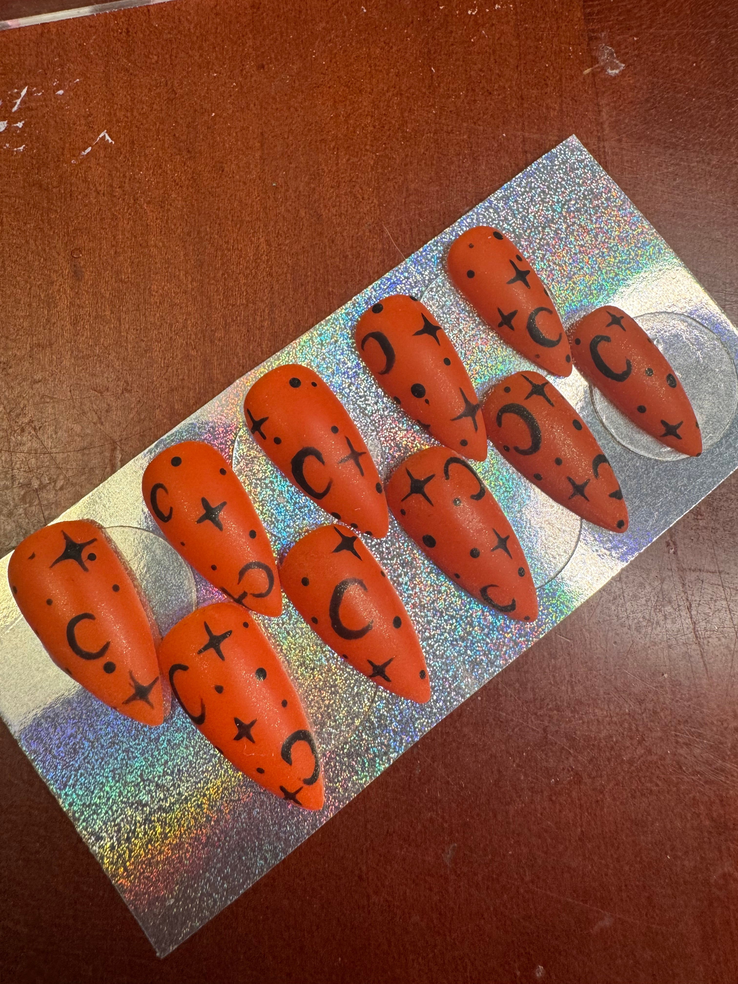 Fall Night Builder Gel Press On Nails