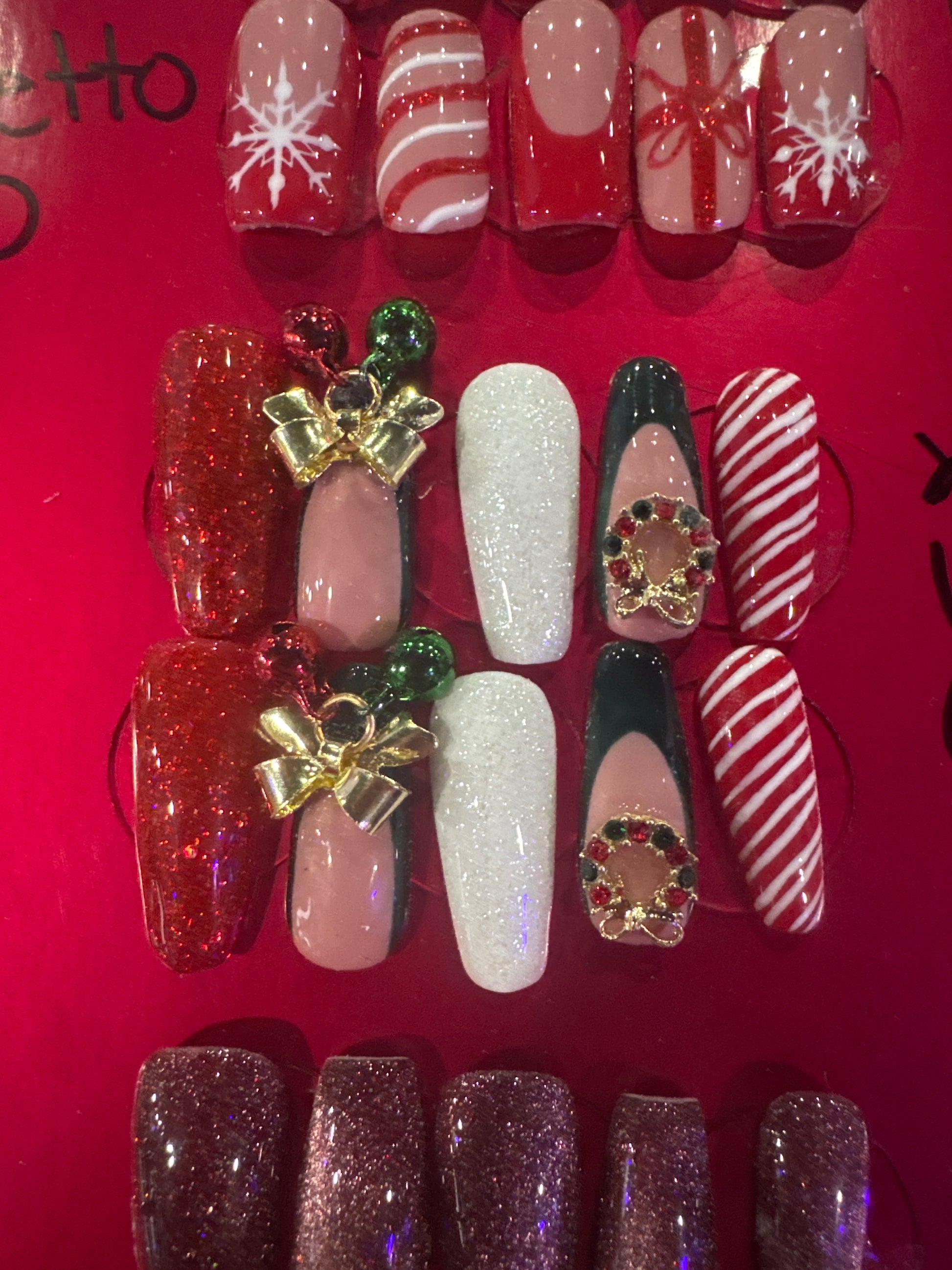 Christmas Gel Press On Nails