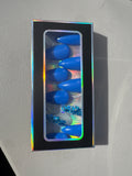 Blue gel press on nails