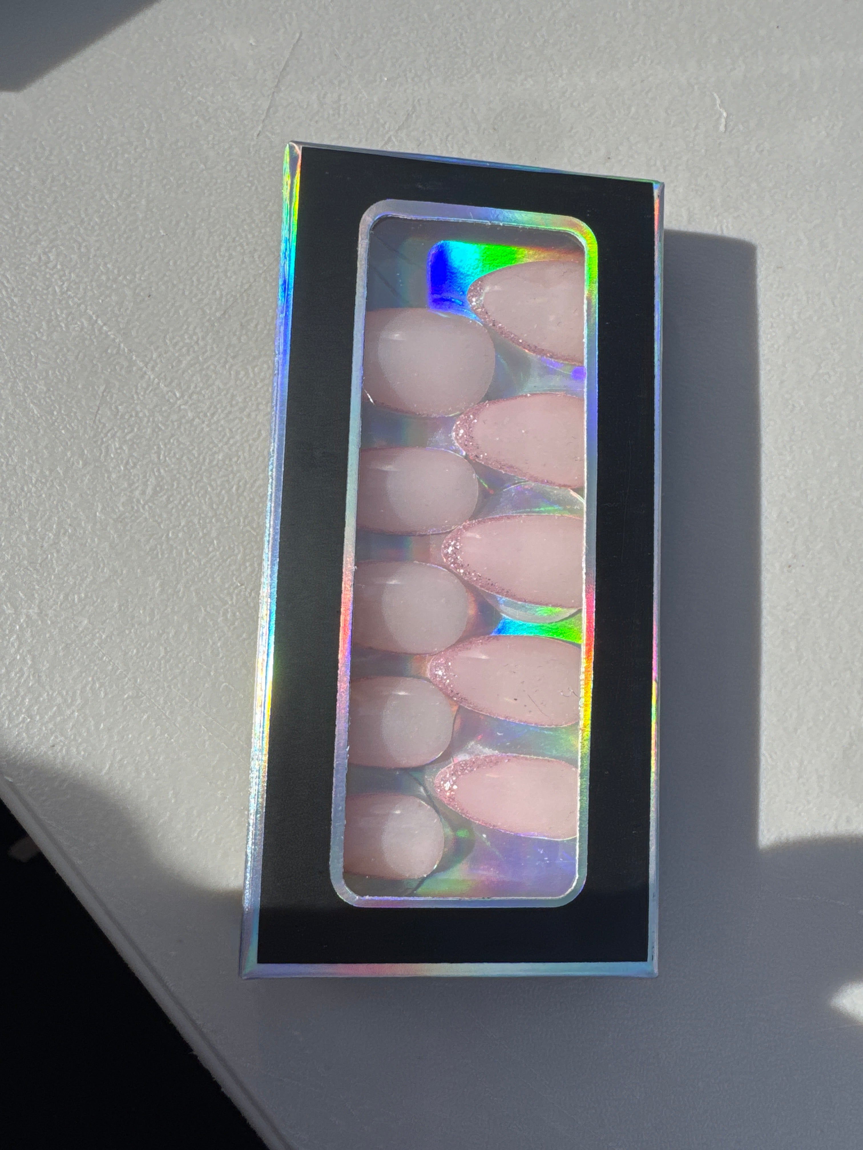 Pink press on nails