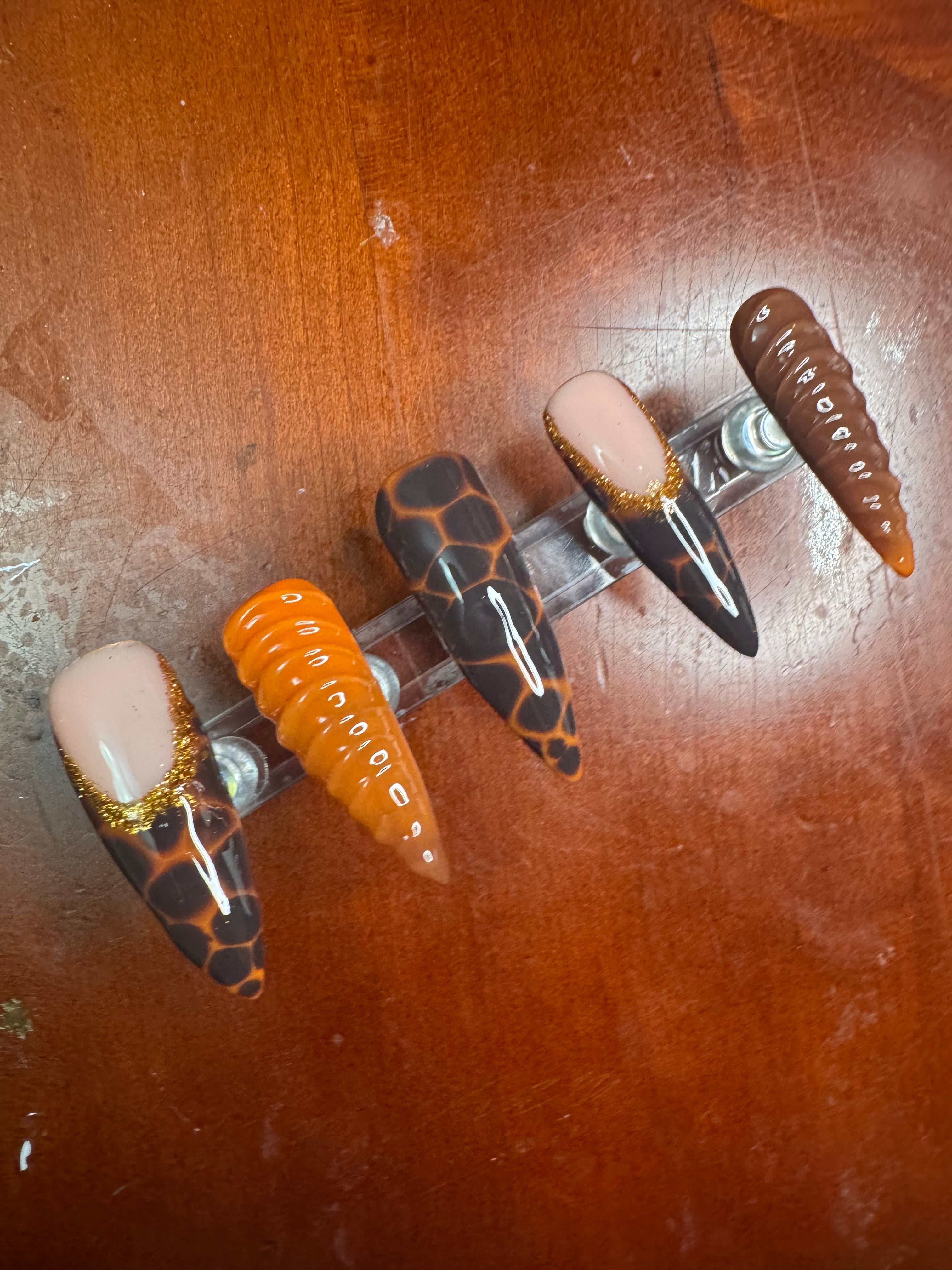Tortoise Design Builder Gel Press On Nails