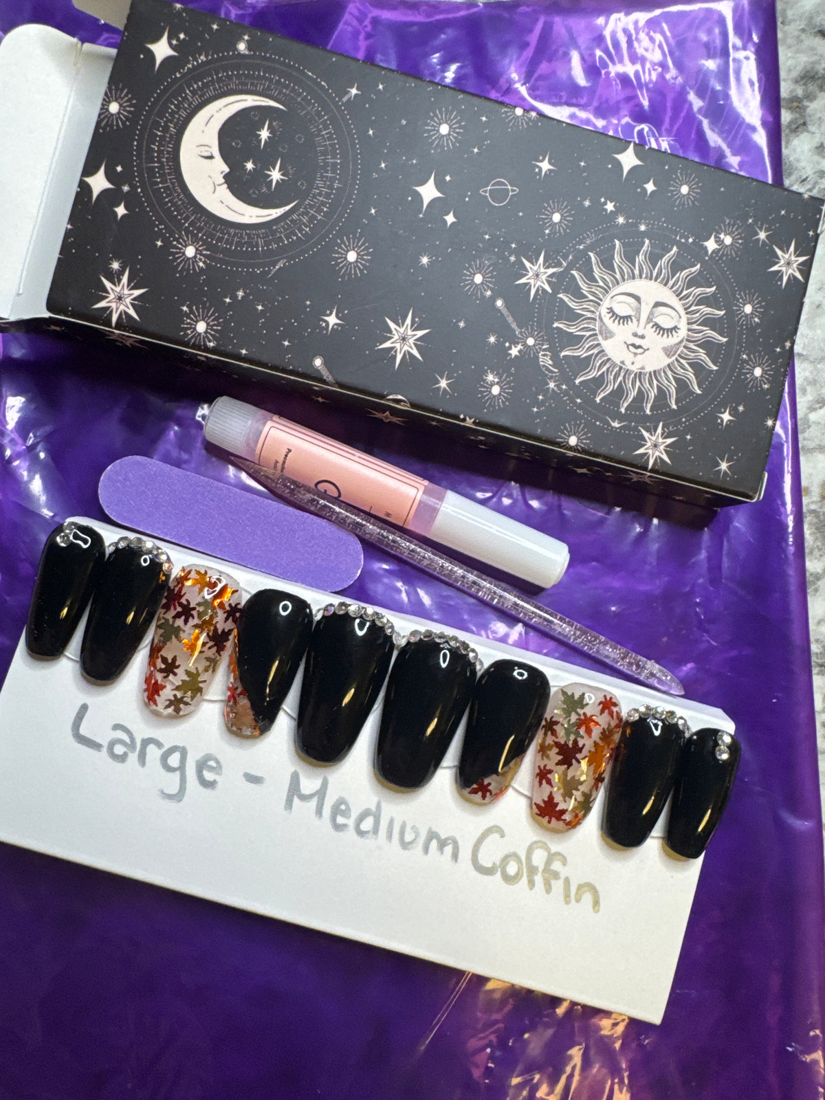 Fall Leaves Builder Gel Press On Nails