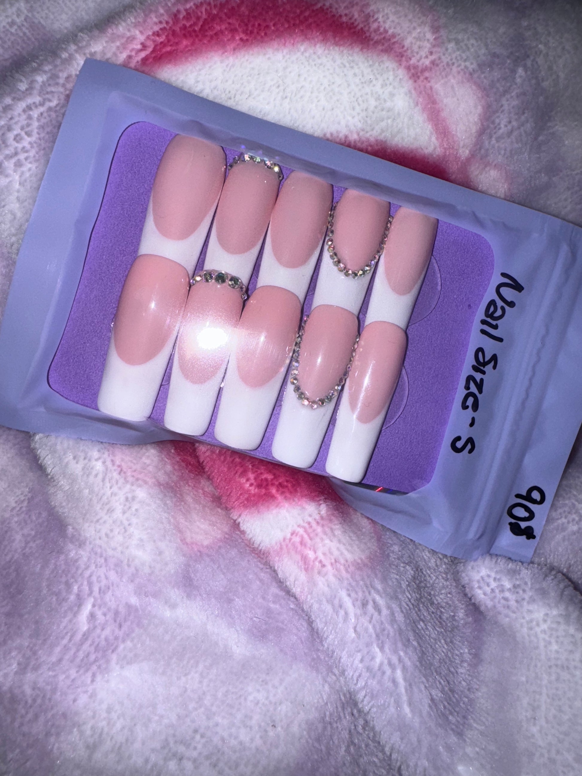Gel Press On Nails with Gems