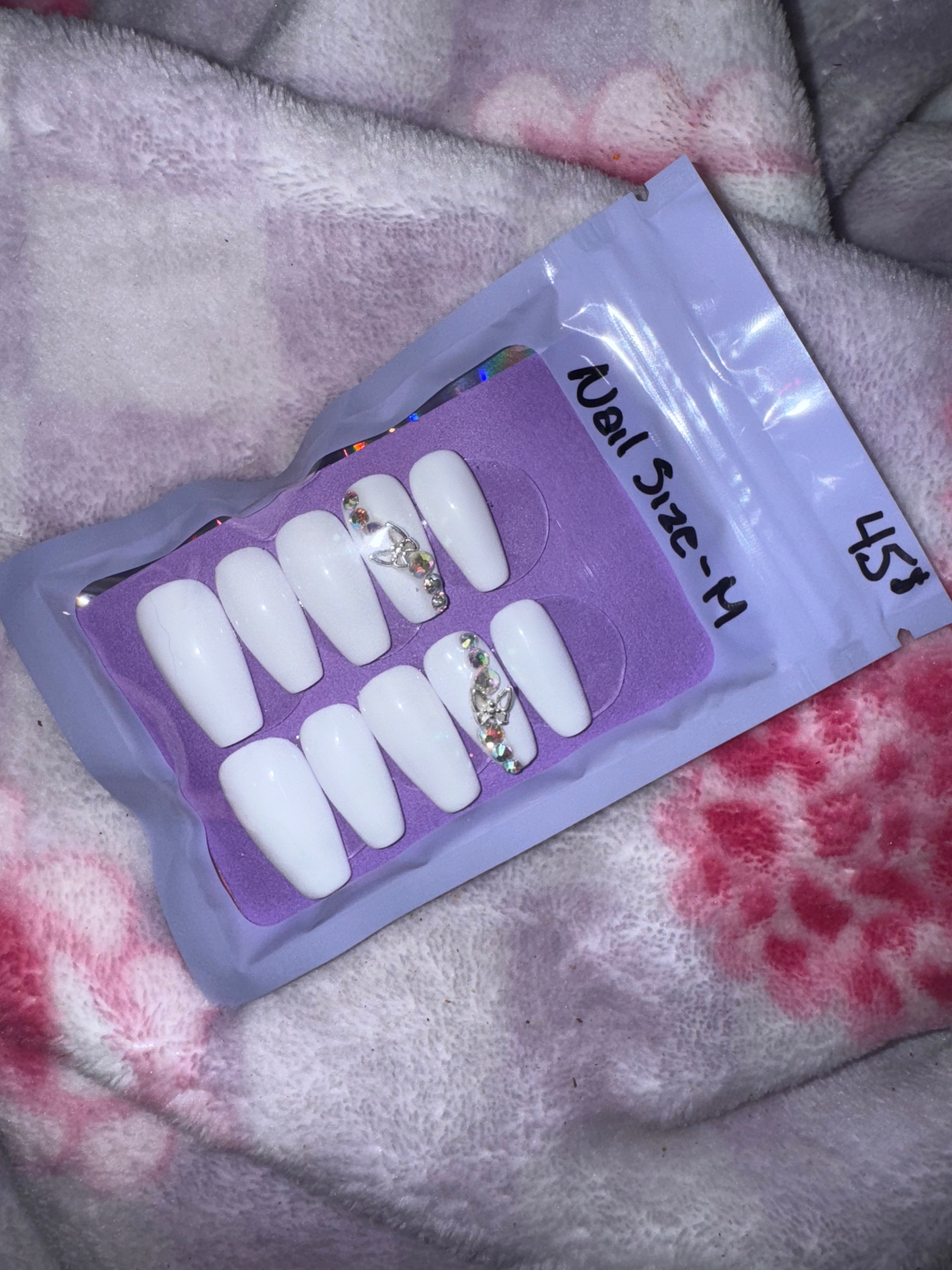 Gel Press On Nails with Gems