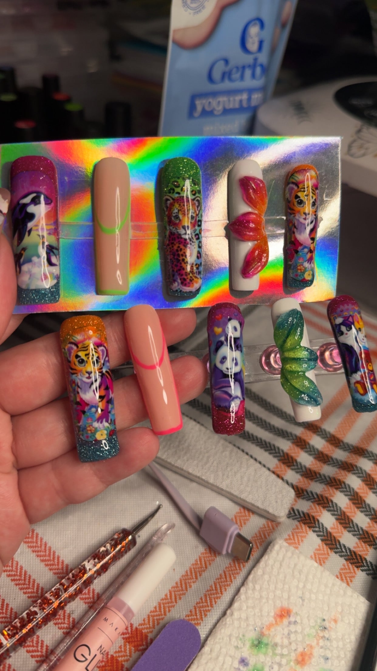 Lisa Frank Gel Press On Nails